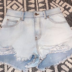 high rise wedged jean shorts size 5/27.